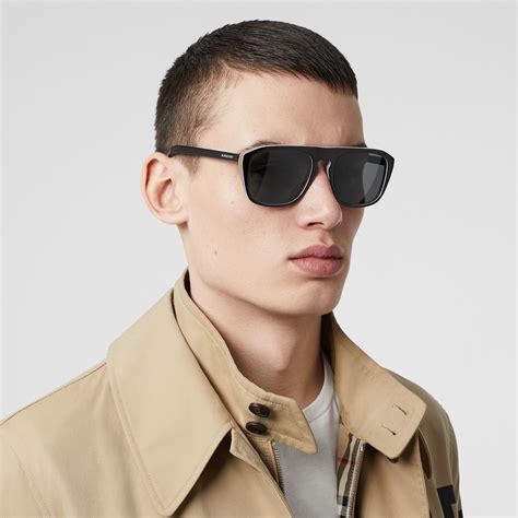 icon stripe detail square frame sunglasses burberry|Icon Stripe Sunglasses in Black .